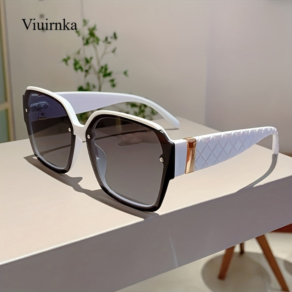 Sunglasses for Women - Studded Geometric Frame UV400 PC Lenses Lightweight Fashion Statement - product detail view 4