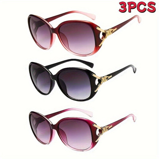 Sunglasses for Women - for UV Protection 3 Pack Trendy Anti-UV Fashion Eyewear Set Lightweight - main product view