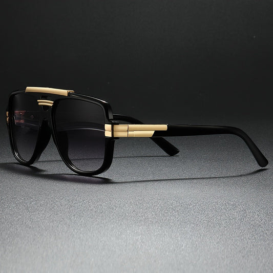 Sunglasses for Men - Vintage Retro Glasses Full Rim Zinc Alloy Frame PC Polycarbonate Lenses - product detail view 2
