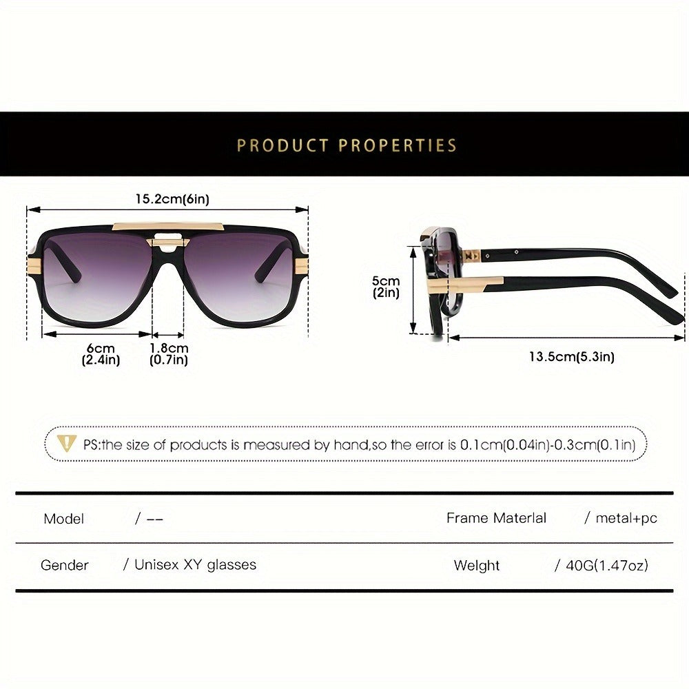 Sunglasses for Men - Vintage Retro Glasses Full Rim Zinc Alloy Frame PC Polycarbonate Lenses - product detail view 4