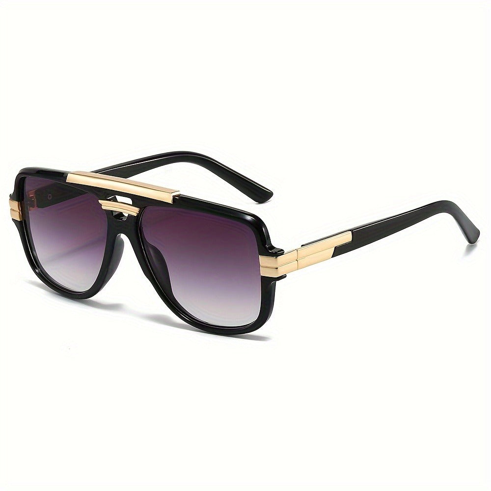Sunglasses for Men - Vintage Retro Glasses Full Rim Zinc Alloy Frame PC Polycarbonate Lenses - product detail view 5