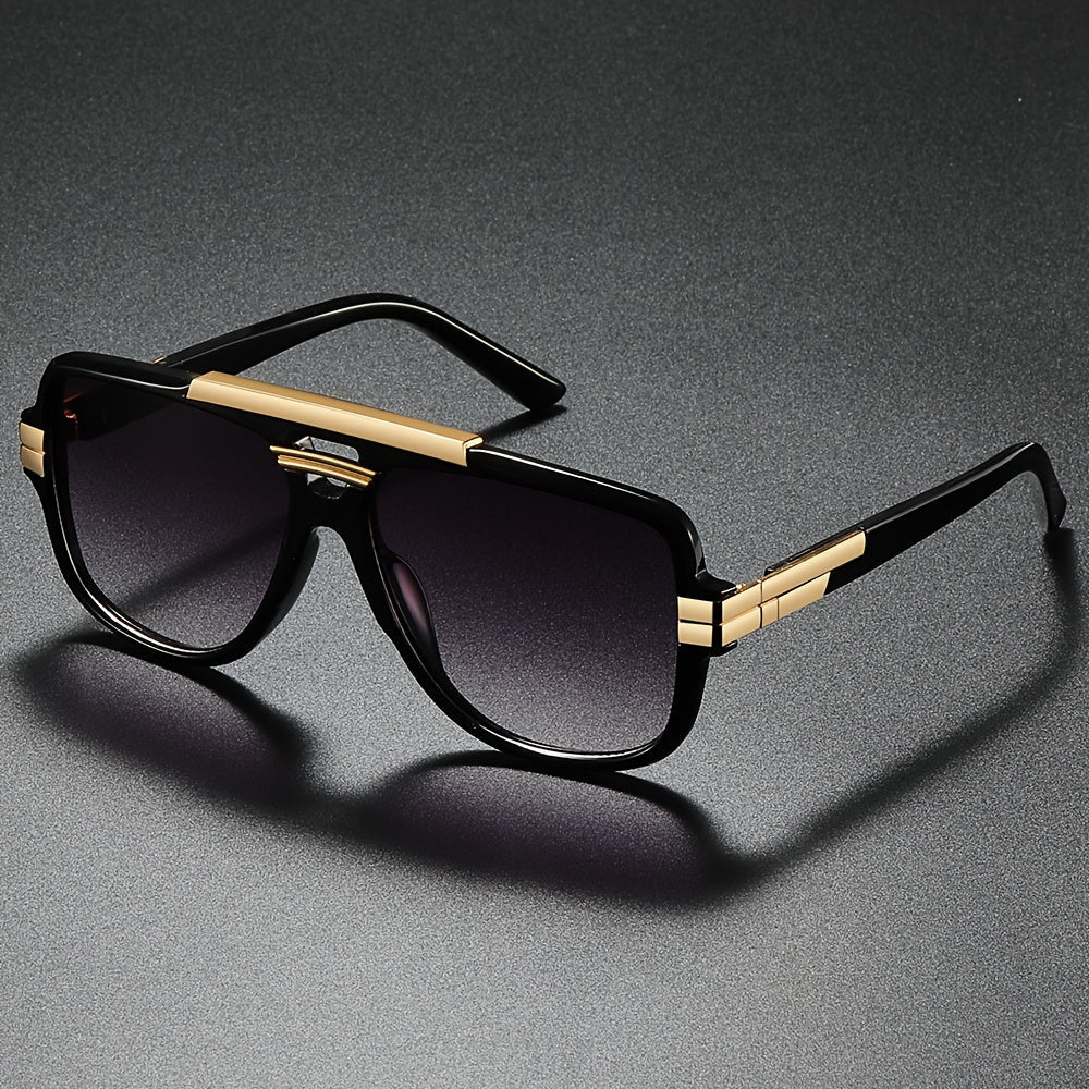 Sunglasses for Men - Vintage Retro Glasses Full Rim Zinc Alloy Frame PC Polycarbonate Lenses - product detail view 6