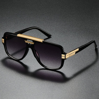 Sunglasses for Men - Vintage Retro Glasses Full Rim Zinc Alloy Frame PC Polycarbonate Lenses - product detail view 6