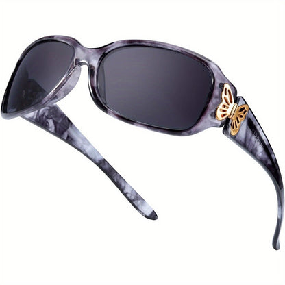 Sunglasses for Women - Wrap Around for , Polarized Butterfly Decor Fashion Glasses with UV - product detail view 11