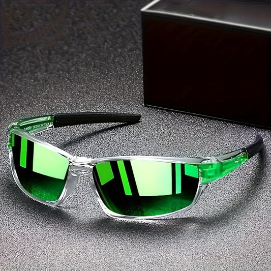 Sunglasses for Men - Wraparound UV400 Retro Chic - TAC Lens PC Frame Unisex Fashion Eyewear - product detail view 2