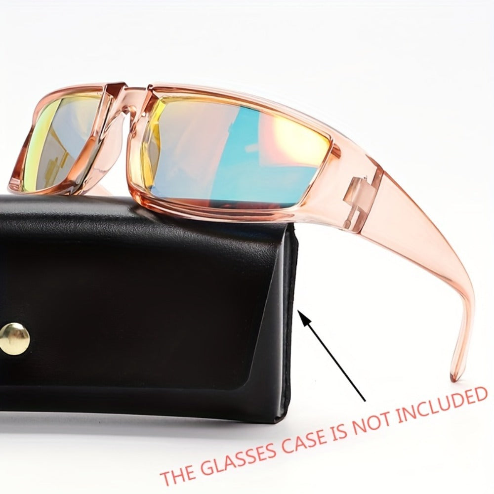Sunglasses for Men - Y2K Futuristic Wrap Silver Mirror Lens Polygonal Tech Style Fashion - product detail view 8