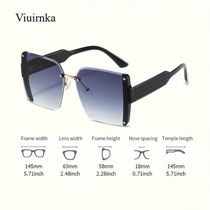 Sunglasses for Men - Y2K Square Frameless Gradient UV400 Lenses for Women Luxury Lightweight - product detail view 5