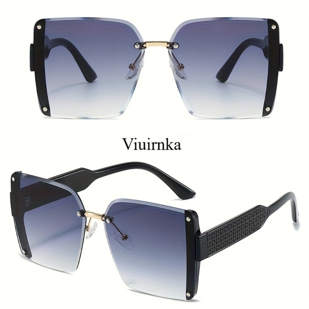 Sunglasses for Men - Y2K Square Frameless Gradient UV400 Lenses for Women Luxury Lightweight - product detail view 6