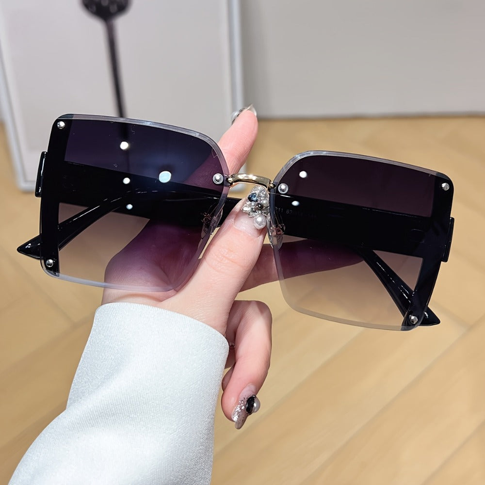Sunglasses for Men - Y2K Square Frameless Gradient UV400 Lenses for Women Luxury Lightweight - product detail view 7