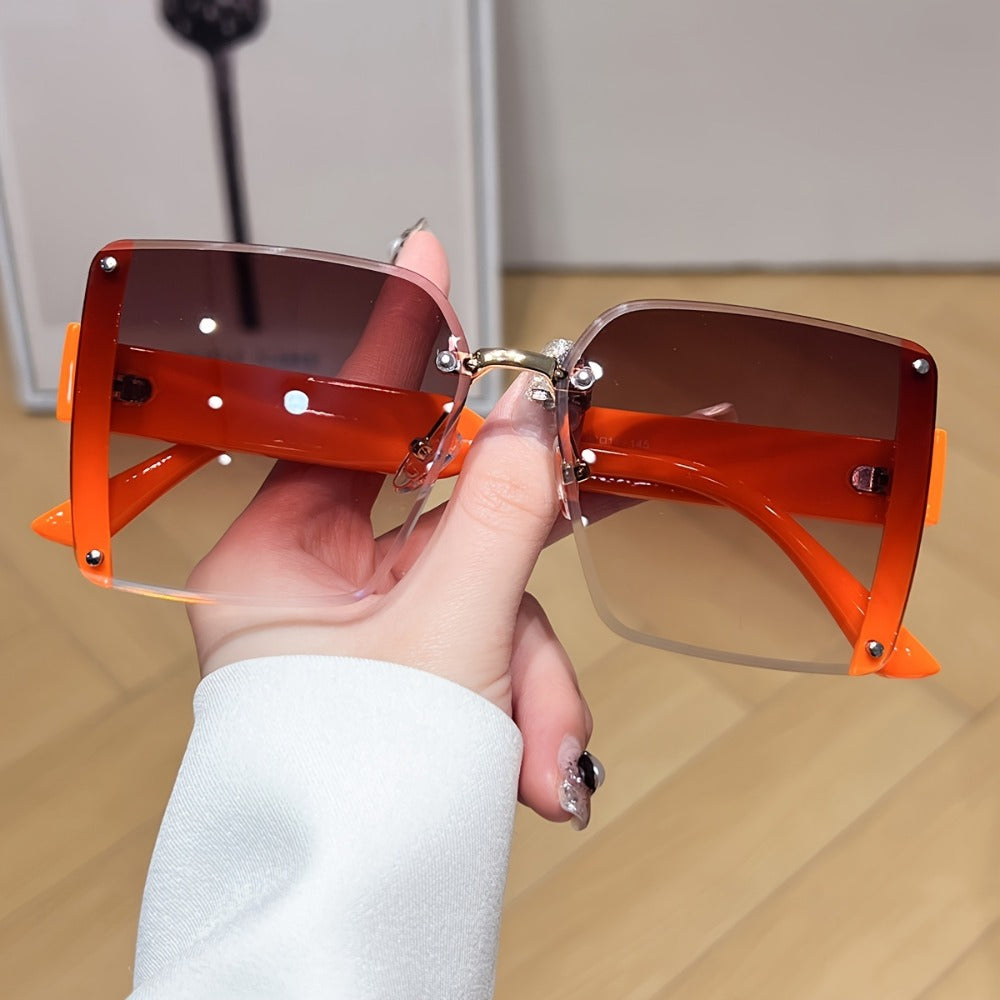 Sunglasses for Men - Y2K Square Frameless Gradient UV400 Lenses for Women Luxury Lightweight - product detail view 9