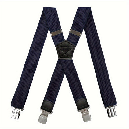 Suspenders & Braces - Heavy Duty for Men 1.5 Inch Wide X-Back 4 Strong Metal Clamps Adjustable - product detail view 5