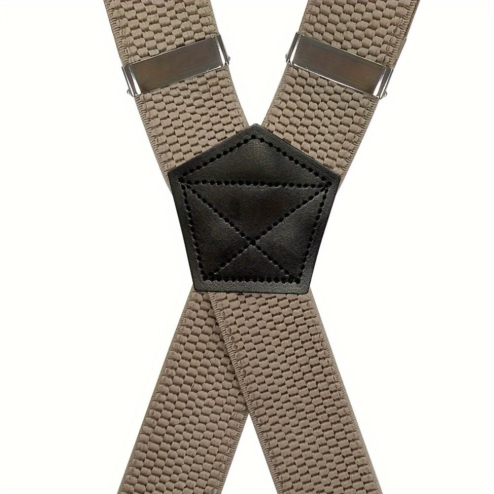 Suspenders & Braces - Heavy Duty for Men 1.5 Inch Wide X-Back 4 Strong Metal Clamps Adjustable - product detail view 6
