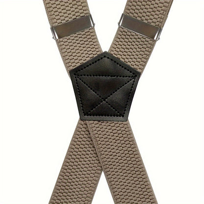 Suspenders & Braces - Heavy Duty for Men 1.5 Inch Wide X-Back 4 Strong Metal Clamps Adjustable - product detail view 6