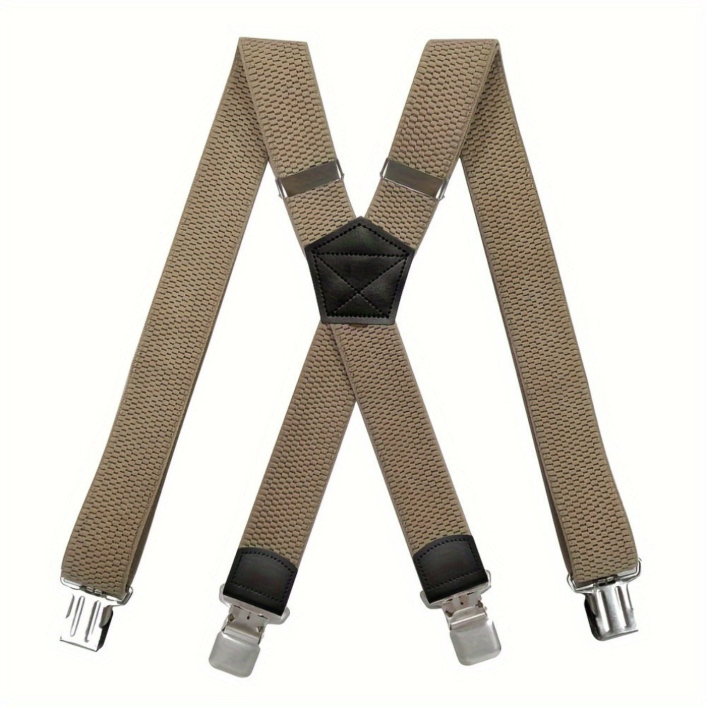 Suspenders & Braces - Heavy Duty for Men 1.5 Inch Wide X-Back 4 Strong Metal Clamps Adjustable - product detail view 9