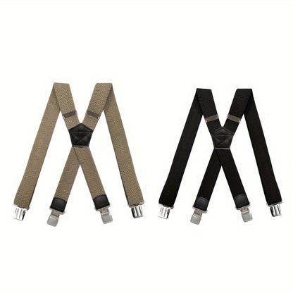 Suspenders & Braces - Heavy Duty for Men 1.5 Inch Wide X-Back 4 Strong Metal Clamps Adjustable - product detail view 10