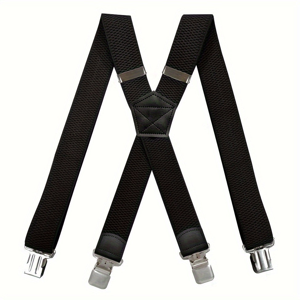 Suspenders & Braces - Heavy Duty for Men 1.5 Inch Wide X-Back 4 Strong Metal Clamps Adjustable - product detail view 13