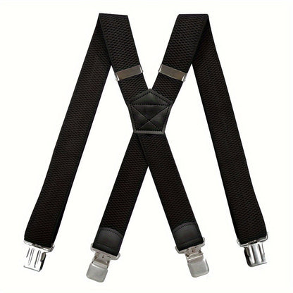 Suspenders & Braces - Heavy Duty for Men 1.5 Inch Wide X-Back 4 Strong Metal Clamps Adjustable - product detail view 13
