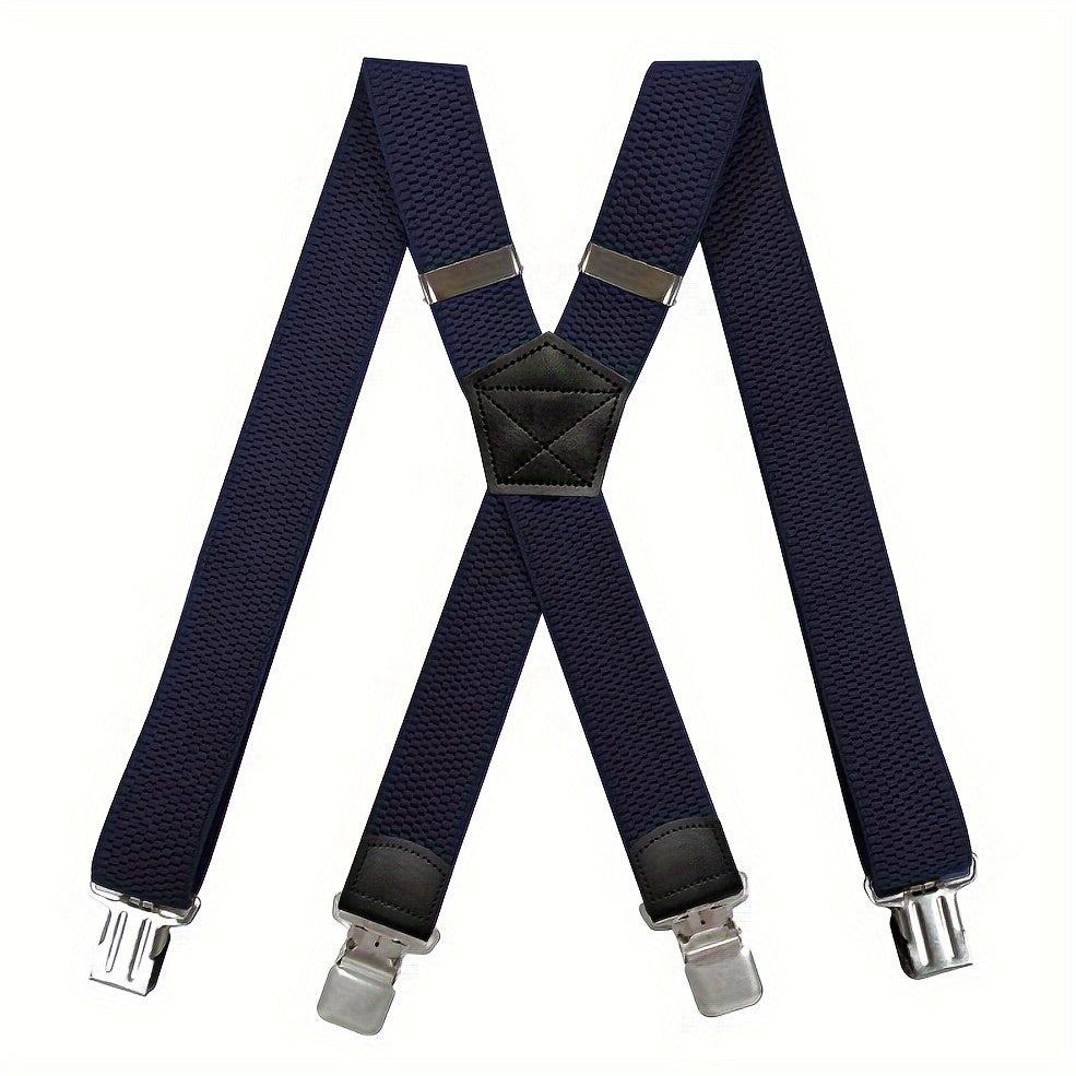 Suspenders & Braces - Heavy Duty for Men 1.5 Inch Wide X-Back 4 Strong Metal Clamps Adjustable - product detail view 14