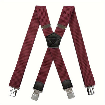 Suspenders & Braces - Heavy Duty for Men 1.5 Inch Wide X-Back 4 Strong Metal Clamps Adjustable - product detail view 17