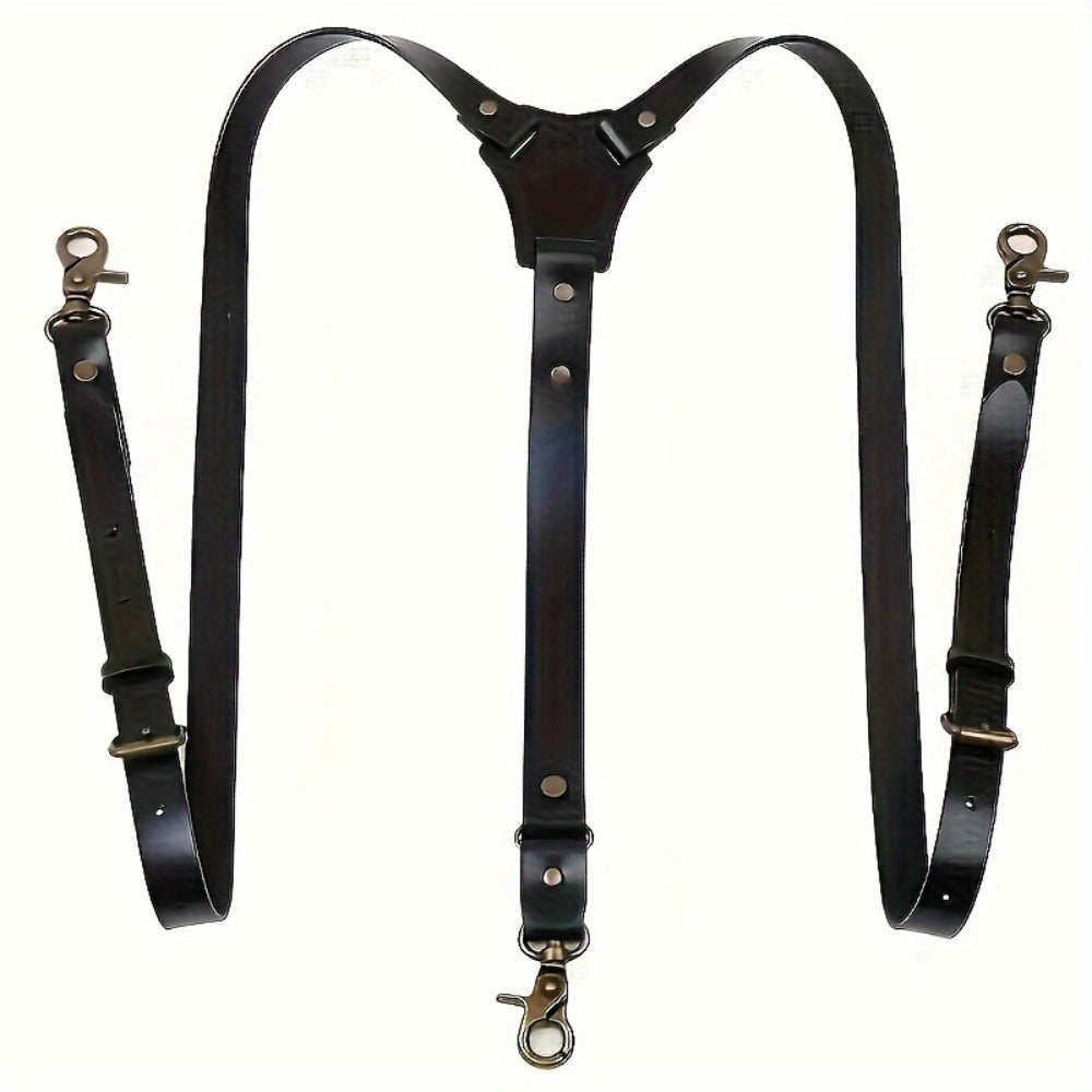 Suspenders & Braces - for Men Retro Faux Leather Fashion Elegant Adjustable Elastic Brace Formal - main product view