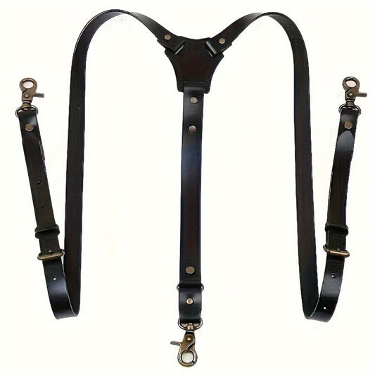 Suspenders & Braces - for Men Retro Faux Leather Fashion Elegant Adjustable Elastic Brace Formal - main product view