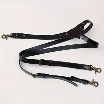 Suspenders & Braces - for Men Retro Faux Leather Fashion Elegant Adjustable Elastic Brace Formal - product detail view 4