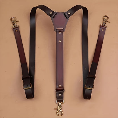 Suspenders & Braces - for Men Retro Faux Leather Fashion Elegant Adjustable Elastic Brace Formal - product detail view 8