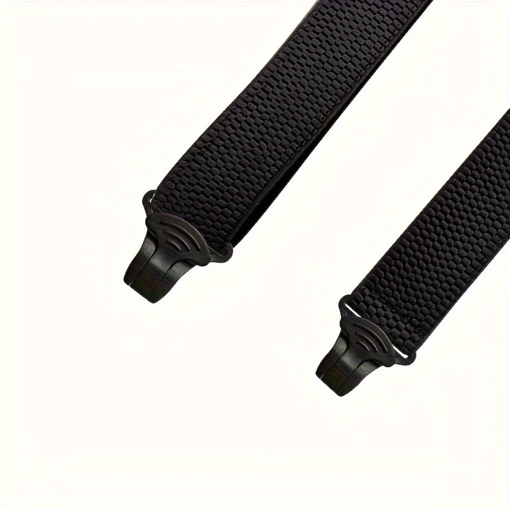 Suspenders & Braces - Work for Men Wide X-Back Heavy Duty 4 Clips 120cm Elastic Adjustable Strap - product detail view 8