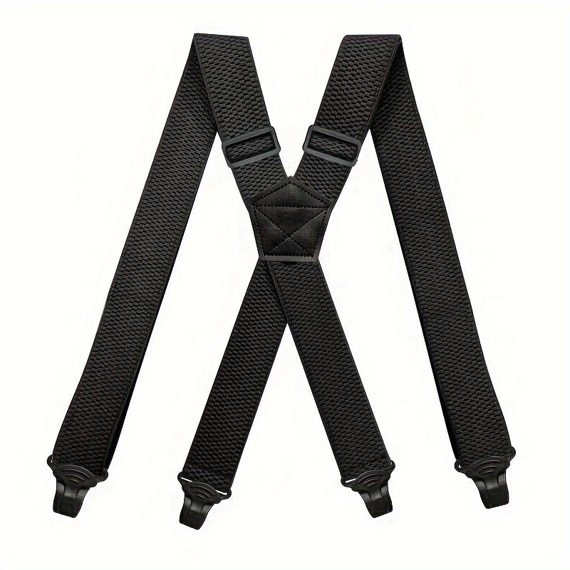 Suspenders & Braces - Work for Men Wide X-Back Heavy Duty 4 Clips 120cm Elastic Adjustable Strap - product detail view 19