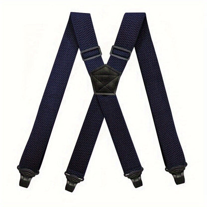 Suspenders & Braces - Work for Men Wide X-Back Heavy Duty 4 Clips 120cm Elastic Adjustable Strap - product detail view 20