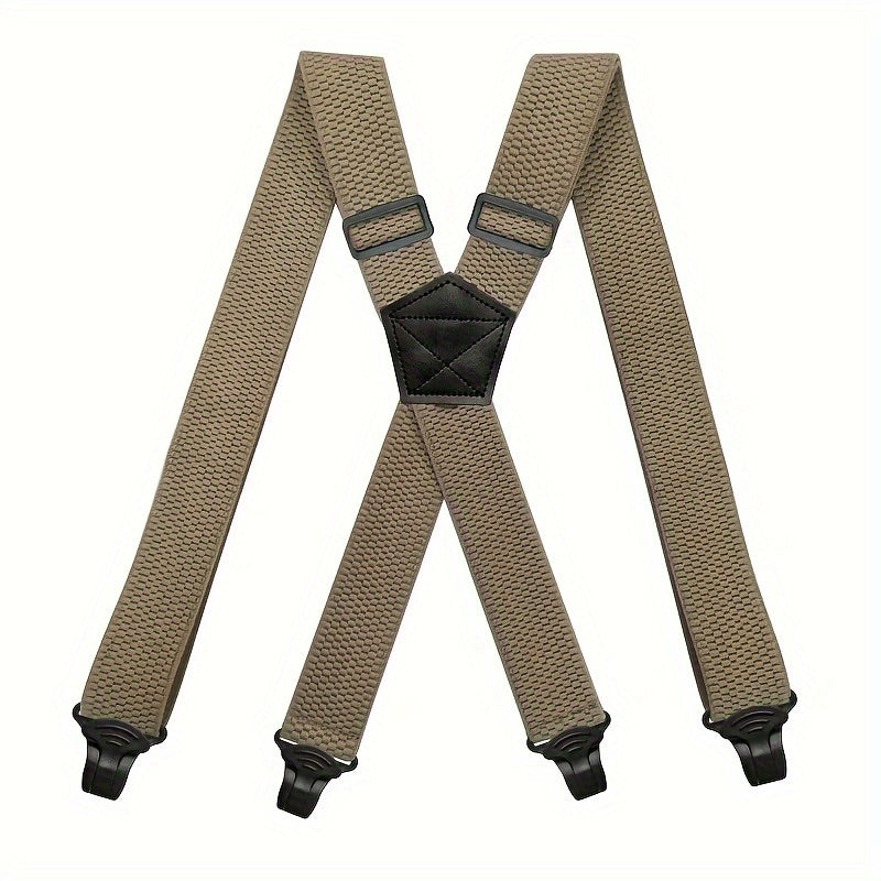 Suspenders & Braces - Work for Men Wide X-Back Heavy Duty 4 Clips 120cm Elastic Adjustable Strap - product detail view 22