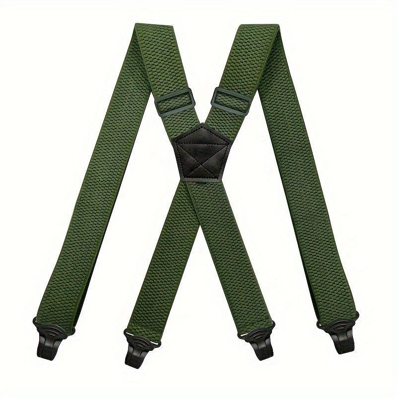 Suspenders & Braces - Work for Men Wide X-Back Heavy Duty 4 Clips 120cm Elastic Adjustable Strap - product detail view 24