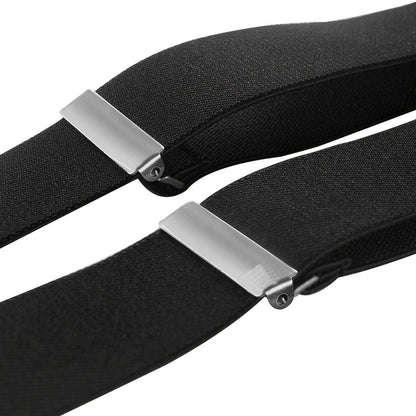 Suspenders & Braces - for Men Y-Back PU Leather Heavy Duty Elastic Brace with 6 Metal Clips - product detail view 13