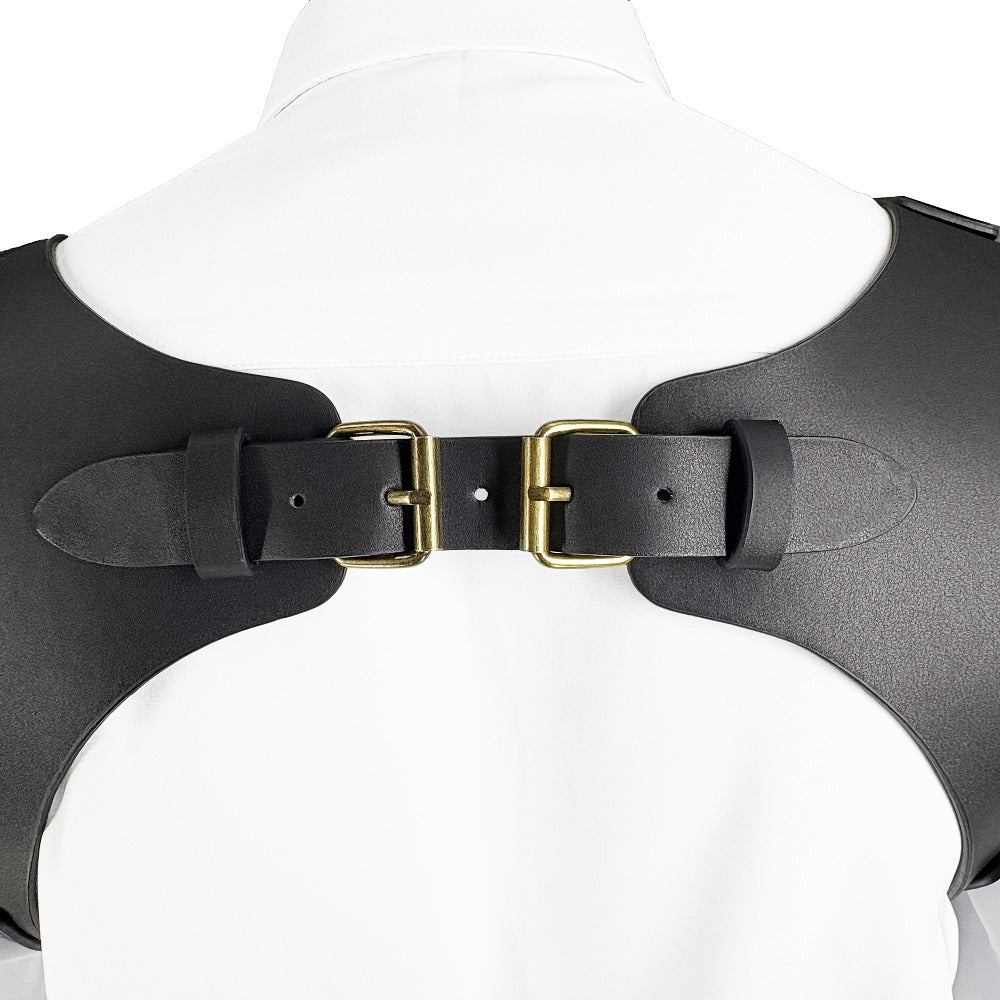 Suspenders - Faux Leather Men Vintage British Style Adjustable Side Hook Retro Braces - product detail view 8