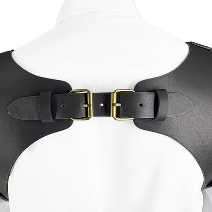 Suspenders - Faux Leather Men Vintage British Style Adjustable Side Hook Retro Braces - product detail view 8