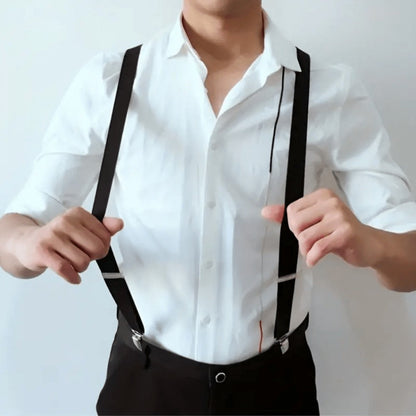 Suspenders - Heavy Duty Men X-Back 4 Clips High Elastic Adjustable Braces Formal Casual - product detail view 2