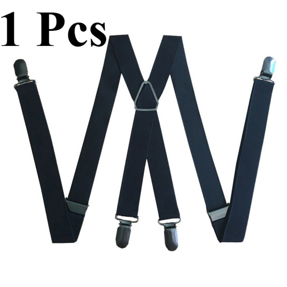 Suspenders - Heavy Duty Men X-Back 4 Clips High Elastic Adjustable Braces Formal Casual - product detail view 3