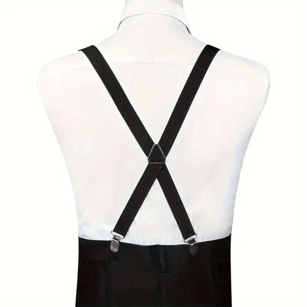 Suspenders - Heavy Duty Men X-Back 4 Clips High Elastic Adjustable Braces Formal Casual - product detail view 4