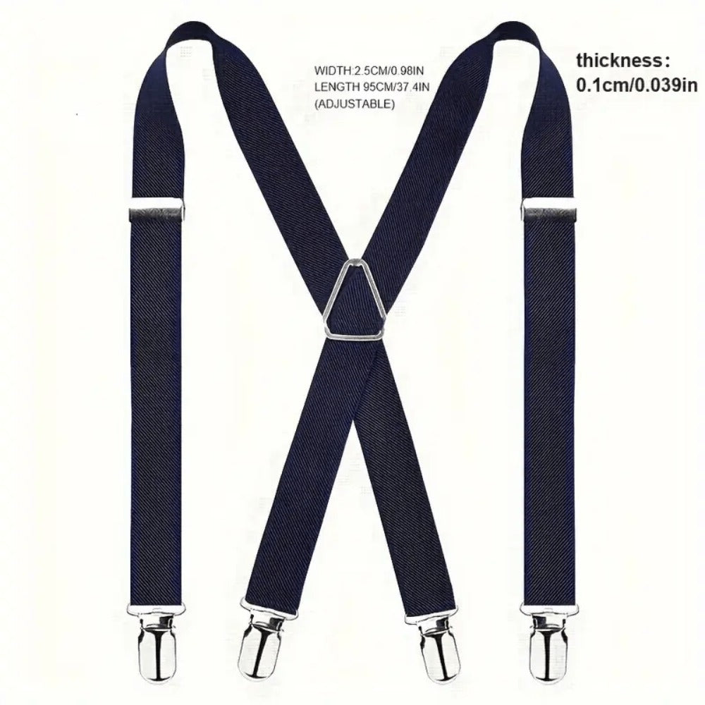 Suspenders - Heavy Duty Men X-Back 4 Clips High Elastic Adjustable Braces Formal Casual - product detail view 6