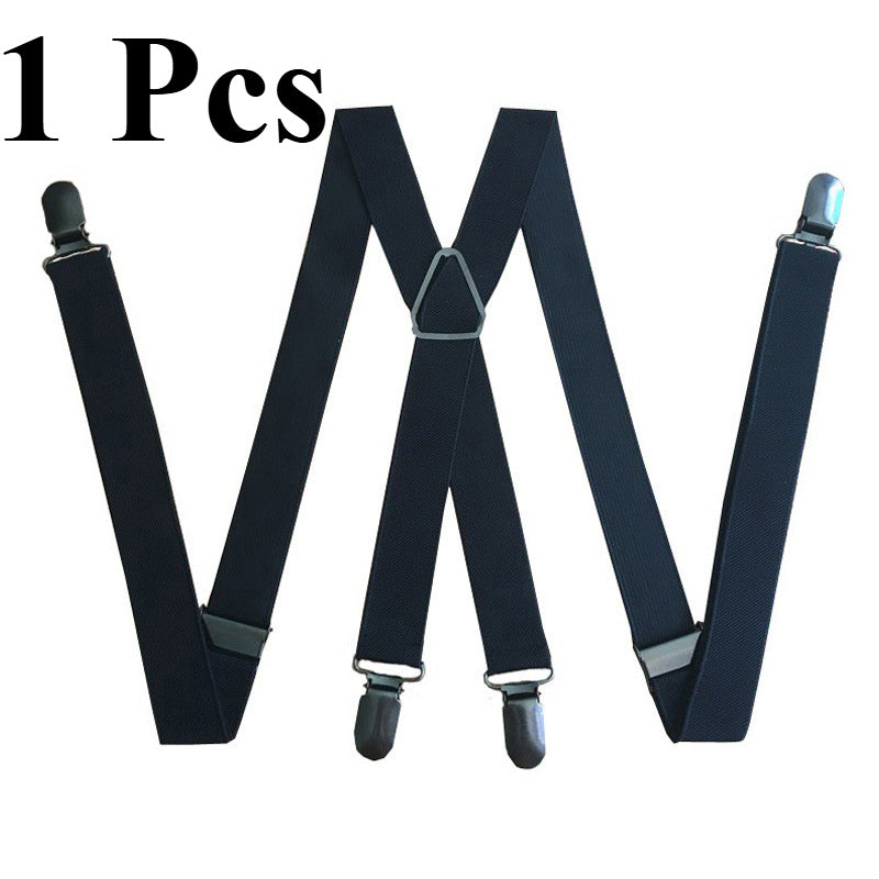 Suspenders - Heavy Duty Men X-Back 4 Clips High Elastic Adjustable Braces Formal Casual - product detail view 10