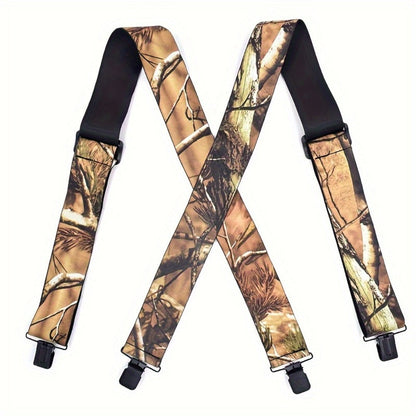 Suspenders - Men's Heavy Duty X-Back Camo Clips Work Hunting Adjustable Elastic Braces - product detail view 10