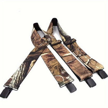 Suspenders - Men's Heavy Duty X-Back Camo Clips Work Hunting Adjustable Elastic Braces - product detail view 12