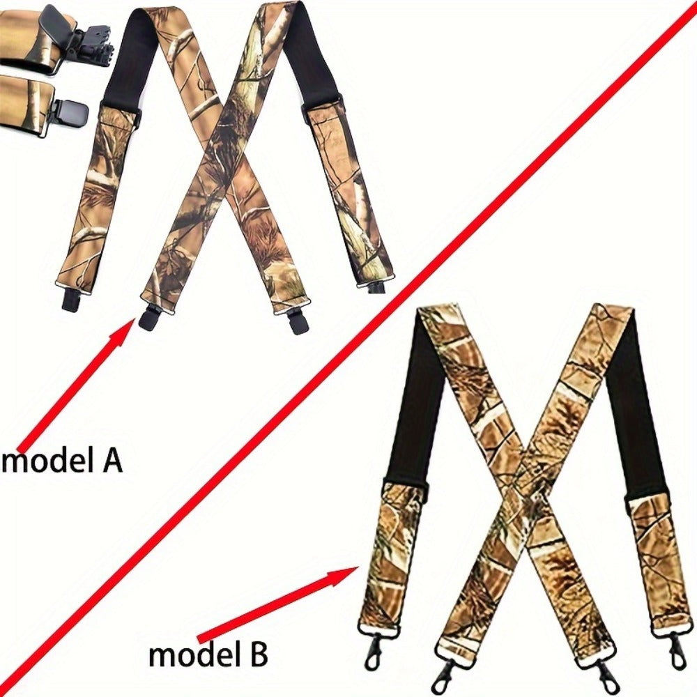 Suspenders - Men's Heavy Duty X-Back Camo Clips Work Hunting Adjustable Elastic Braces - product detail view 18