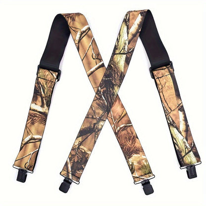 Suspenders - Men's Heavy Duty X-Back Camo Clips Work Hunting Adjustable Elastic Braces - product detail view 23