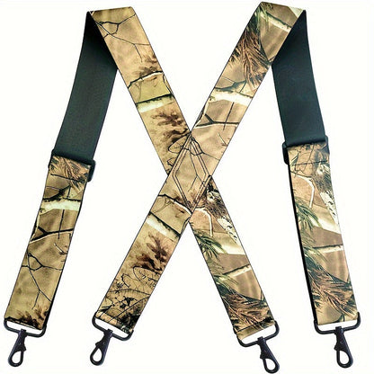 Suspenders - Men's Heavy Duty X-Back Camo Clips Work Hunting Adjustable Elastic Braces - product detail view 24