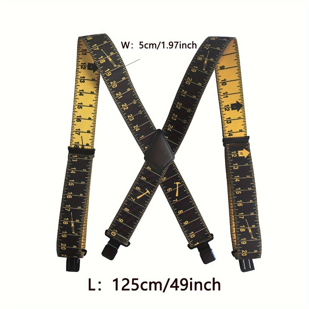 Suspenders - Wide for Men 2 Inch Elastic X-Back Braces Heavy Duty Clips Adjustable Work - product detail view 2