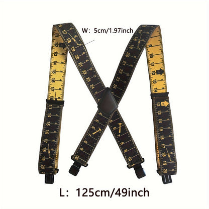 Suspenders - Wide for Men 2 Inch Elastic X-Back Braces Heavy Duty Clips Adjustable Work - product detail view 2