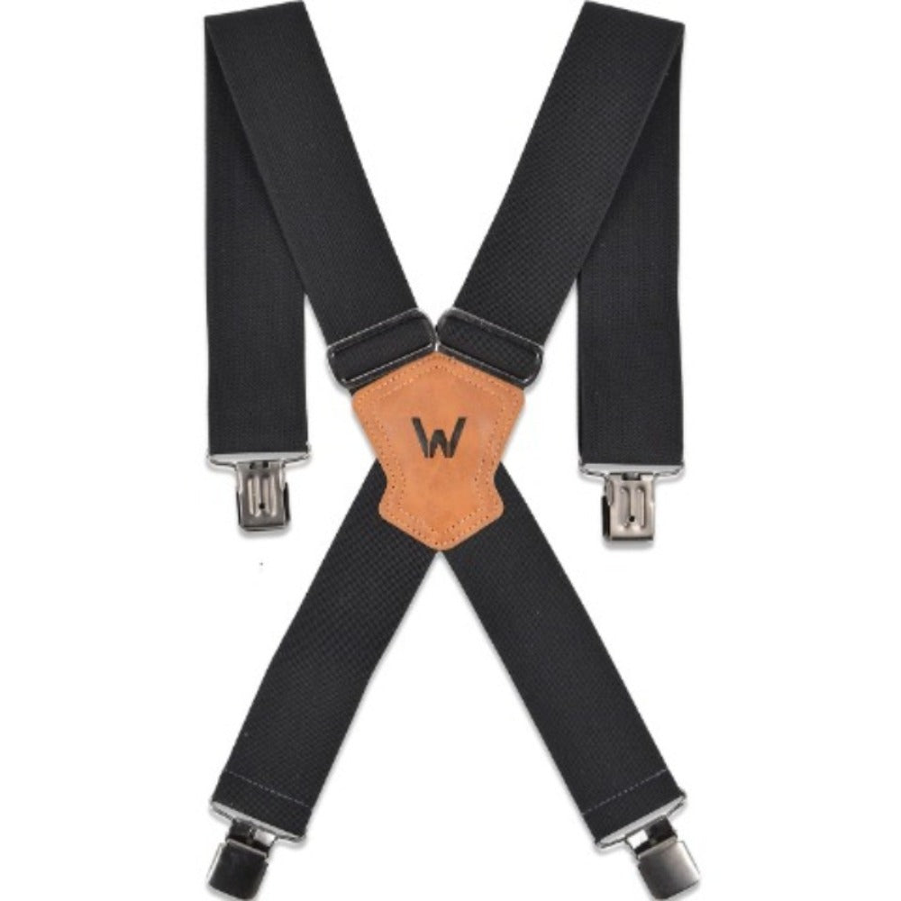 Suspenders - Work Men 2 Inch Elastic Heavy Duty Clips Adjustable Braces Overalls Strap - product detail view 3