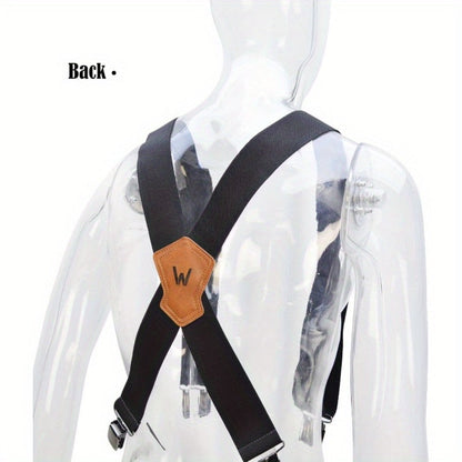 Suspenders - Work Men 2 Inch Elastic Heavy Duty Clips Adjustable Braces Overalls Strap - product detail view 4