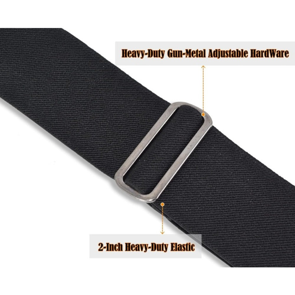 Suspenders - Work Men 2 Inch Elastic Heavy Duty Clips Adjustable Braces Overalls Strap - product detail view 8